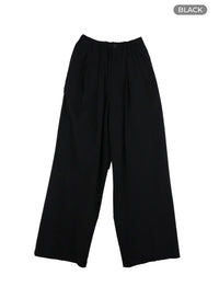 mens-straight-fit-nylon-trousers-ia402 / Black