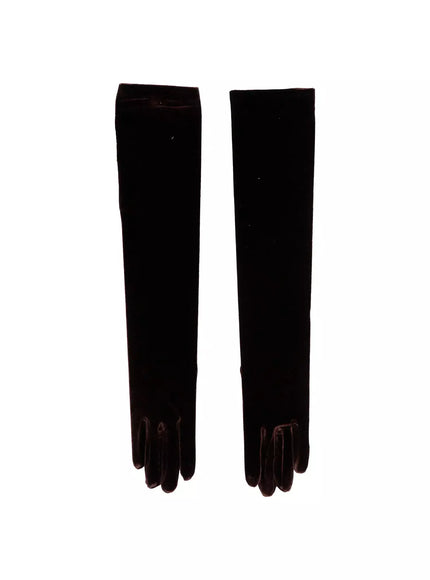 chic-velvet-long-gloves-in507 / Brown