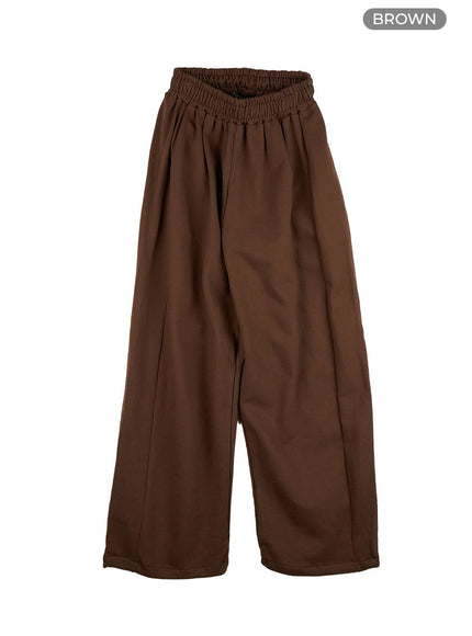 classic-cotton-wide-fit-sweatpants-is427 / Brown