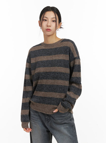 Striped Knitted Sweater IJ503