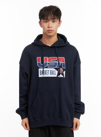 mens-casual-graphic-hoodie-id427 / Dark blue