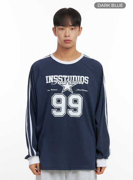 mens-raglan-graphic-oversize-t-shirt-io420 / Dark blue