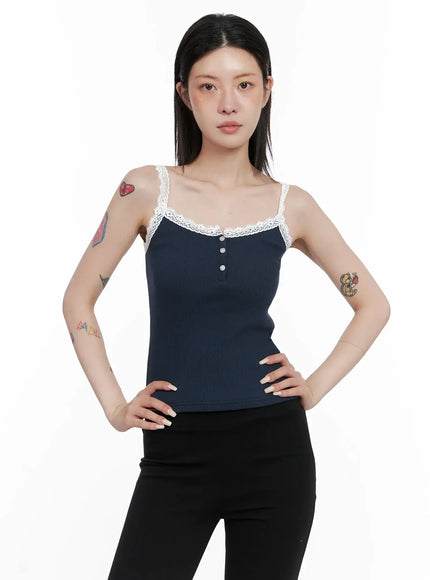 Lace Trim Tank Top IS508