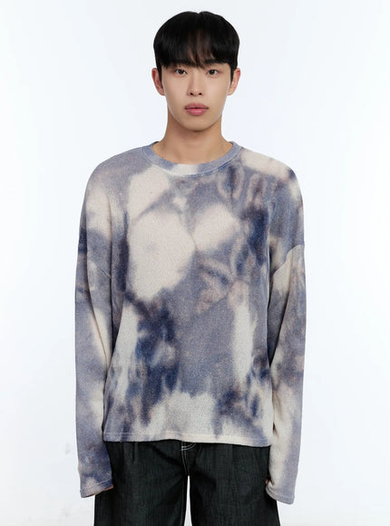 mens-galaxy-gradient-knit-long-sleeve-tee-il517 / Dark blue