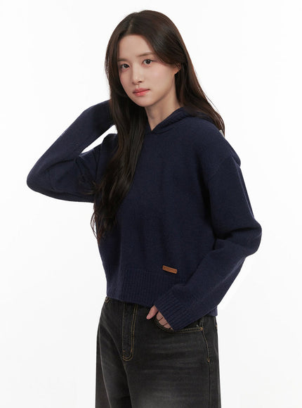 essential-knit-hoodie-ij510 / Dark blue