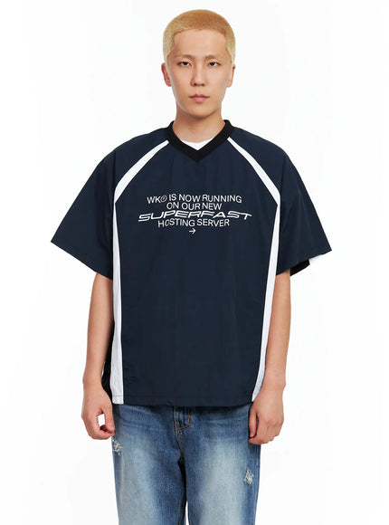 mens-v-neck-basic-jersey-il514 / Dark blue