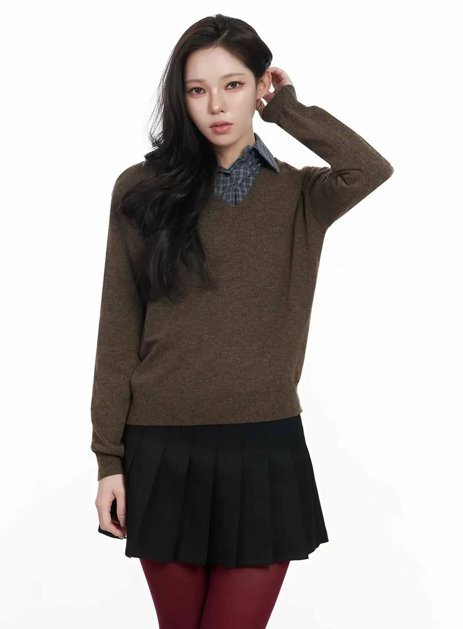 Simple Cashmere V-Neck Knit IJ528