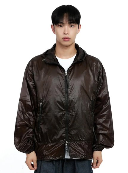 mens-breathable-windbreaker-ig520 / Dark brown
