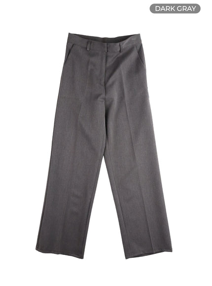 solid-wide-trousers-im414 / Dark gray