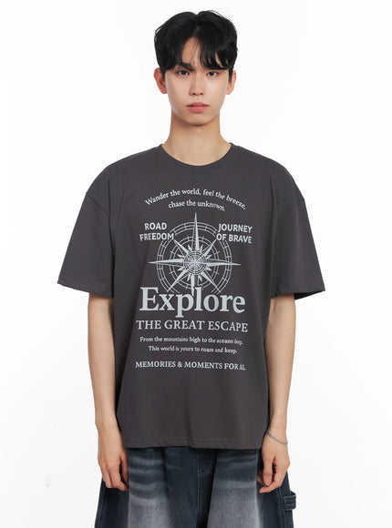 mens-explore-graphic-tee-il504 / Dark gray