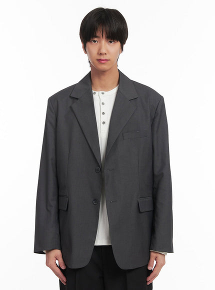 mens-classic-blazer-jacket-ia511 / Dark gray