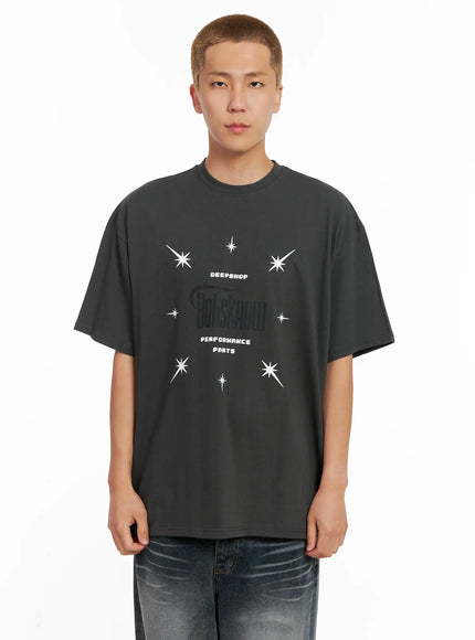 mens-star-graphic-tee-il518 / Dark gray