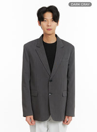 mens-collar-buttoned-blazer-ia402 / Dark gray