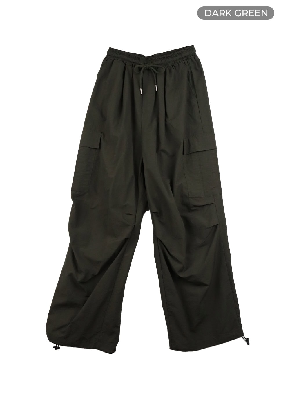 mens-wide-fit-parachute-pants-iy402 / Dark green