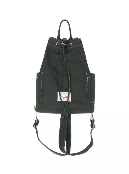 stitched-canvas-drawstring-bag-iu512 / Dark green