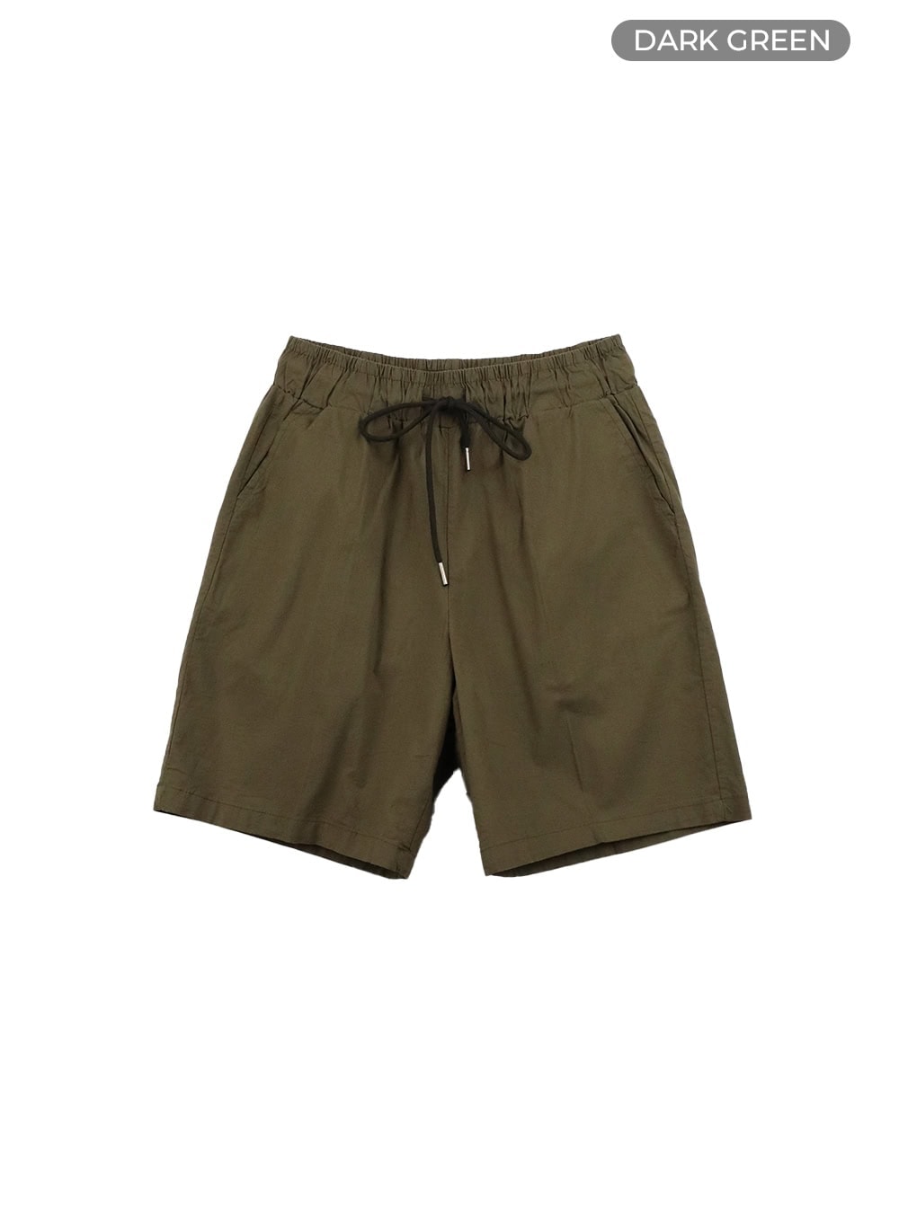 mens-linen-banded-shorts-iy416 / Dark green