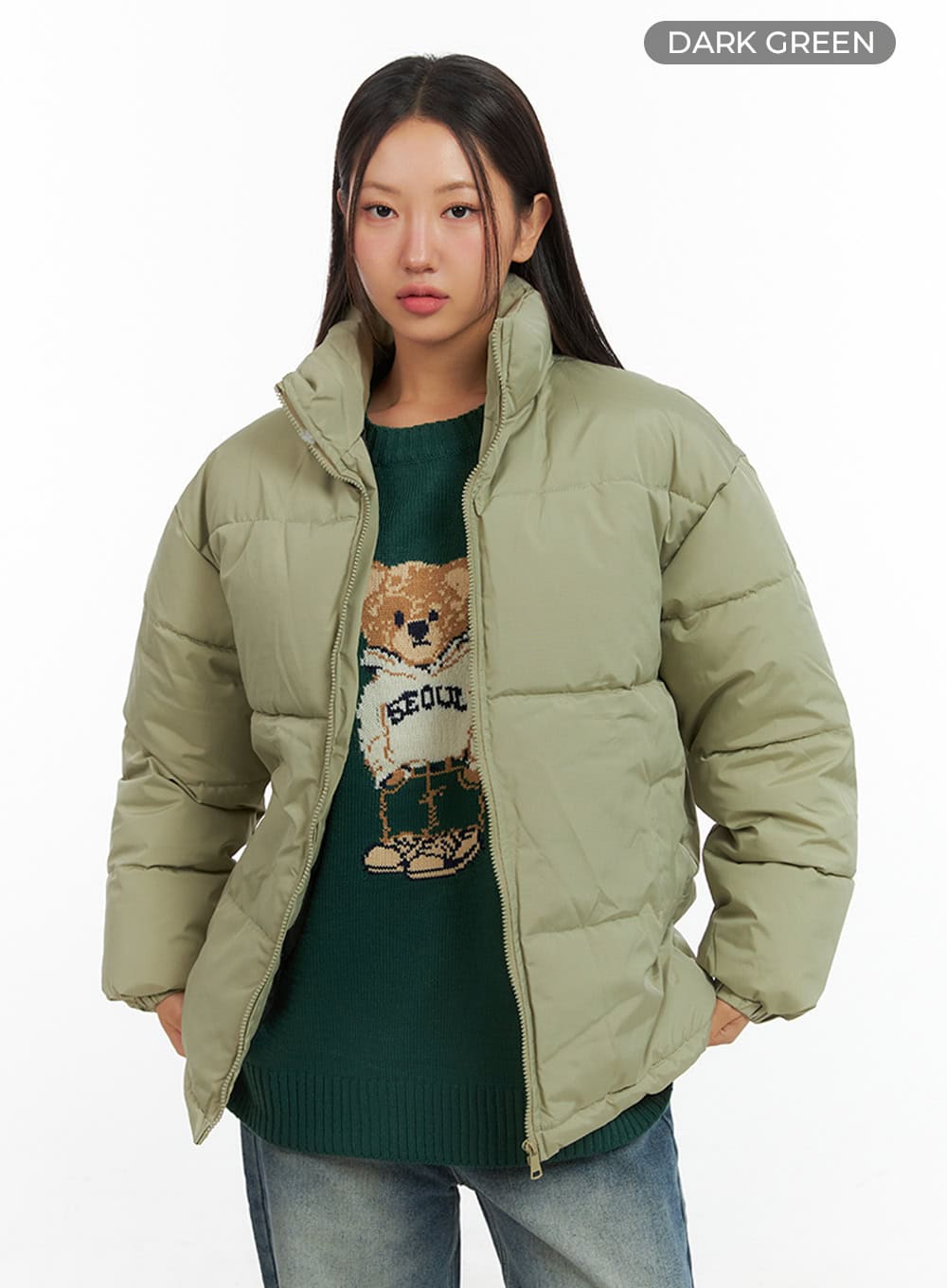 essential-puffer-coat-is402 / Dark green