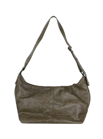 square-faux-leather-crossbody-bag-iy526 / Dark green