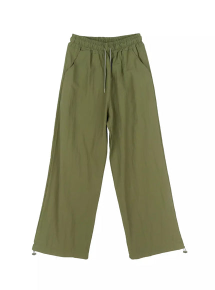 relaxed-fit-draw-string-pants-is515 / Dark green