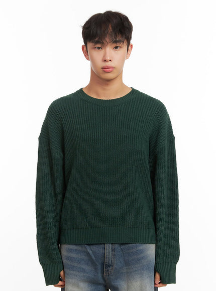 mens-long-sleeve-knit-sweater-id431 / Dark green
