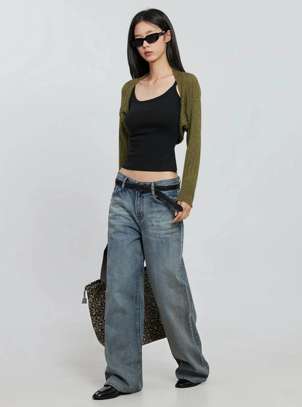 Ribbed Knit Bolero IN507