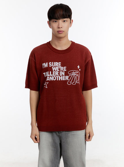 Men's Short Sleeve Graphic Sweater IA507