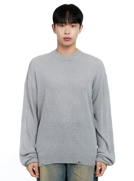 mens-loose-fit-sweater-ig520 / Gray