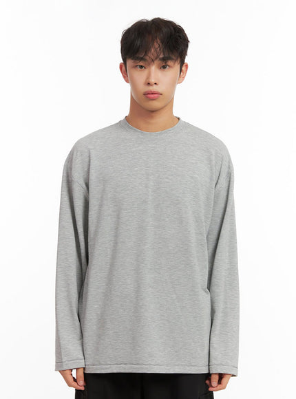 mens-essential-long-sleeve-oversized-tee-id427 / Gray