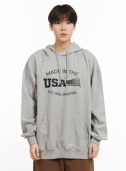 mens-oversized-graphic-sweatshirt-ij517 / Gray