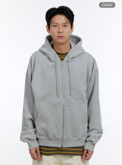 mens-cozy-double-zip-up-hoodie-io428 / Gray