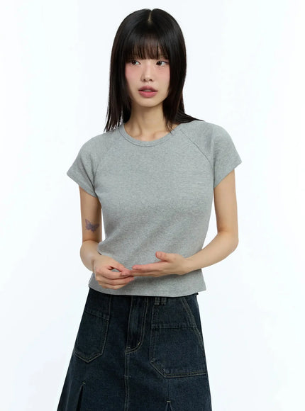 slim-fit-cropped-tee-iu523 / Gray