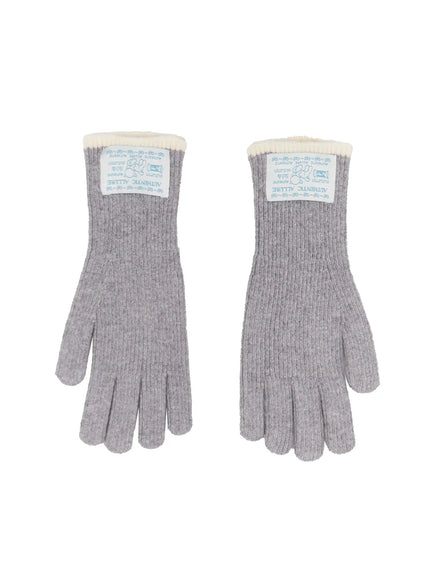 cute-patch-gloves-in510 / Gray