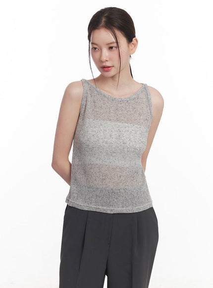 sheer-knit-tank-top-iy509 / Gray