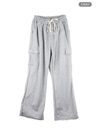 mens-solid-wide-fit-cargo-pants-ia401 / Gray
