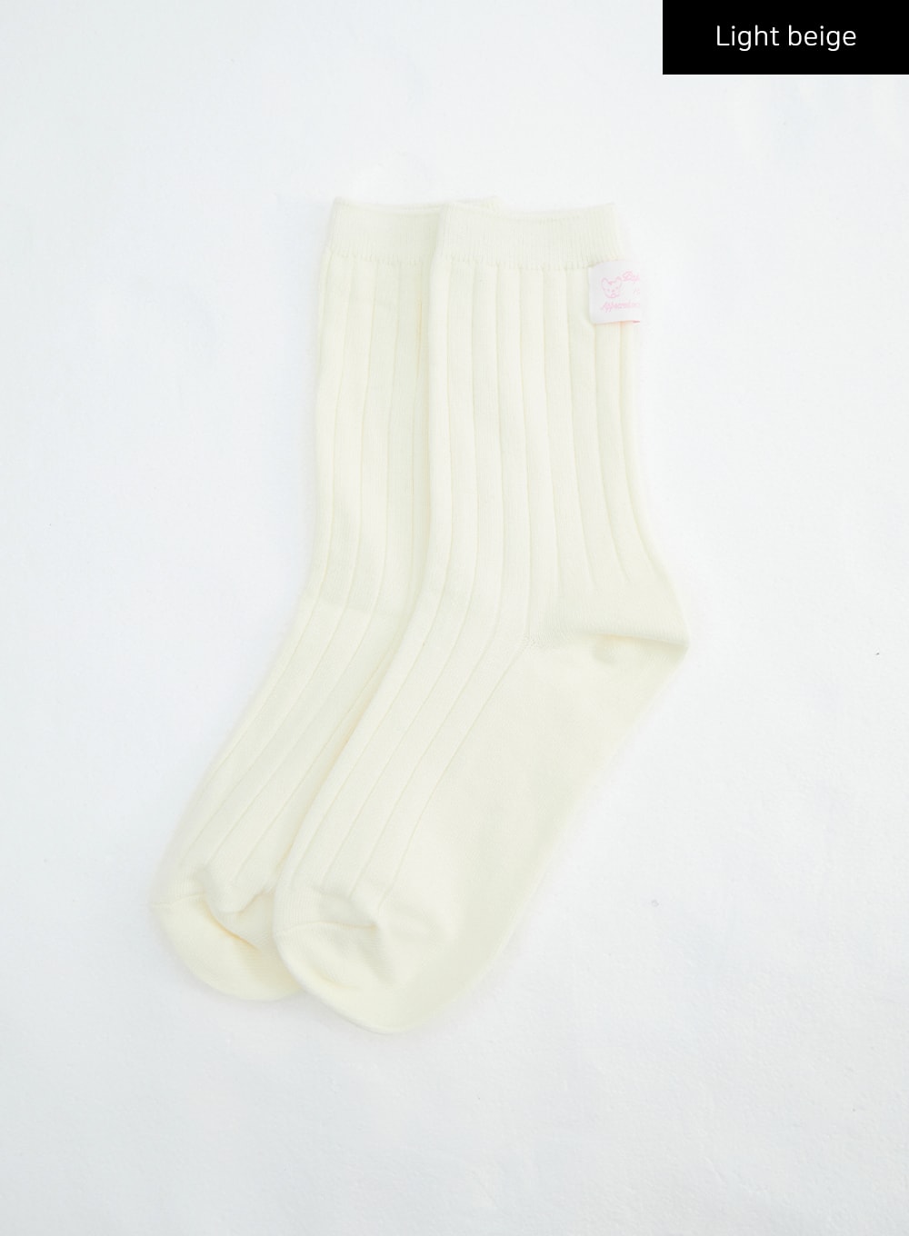 basic-midi-socks-in316 / Light beige