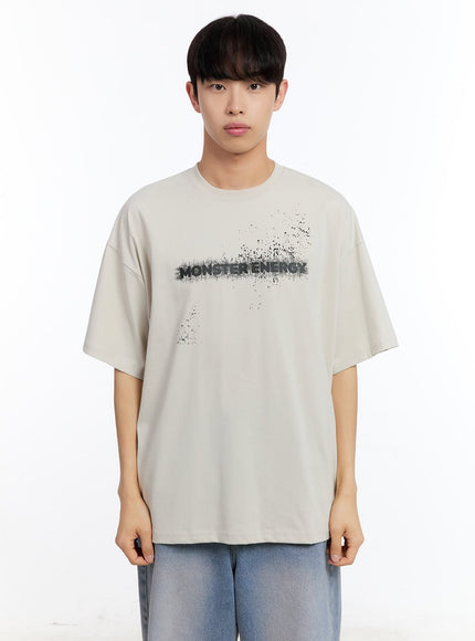 men-s-monster-graphic-t-shirt-iy530 / Light beige