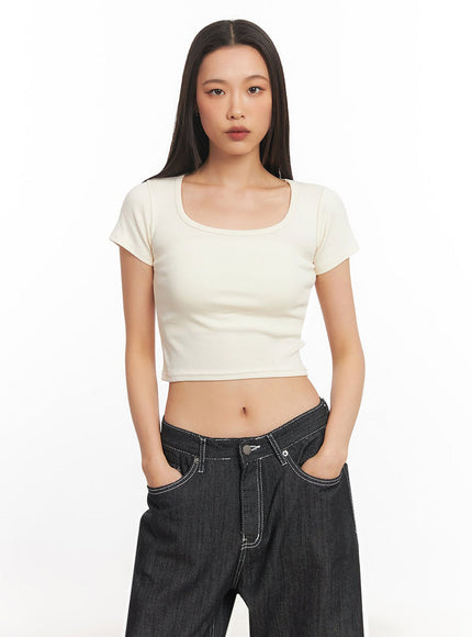 Square Neck Crop Tee IA504