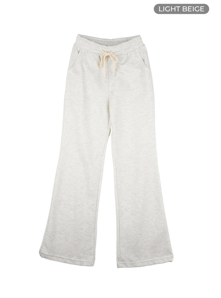 slim-bootcut-sweatpants-iy422 / Light beige