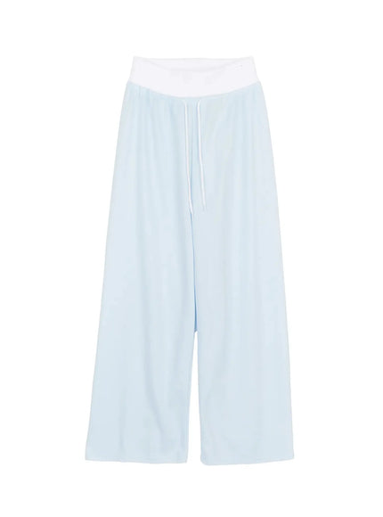 layered-wide-leg-sweatpants-iy504 / Light blue