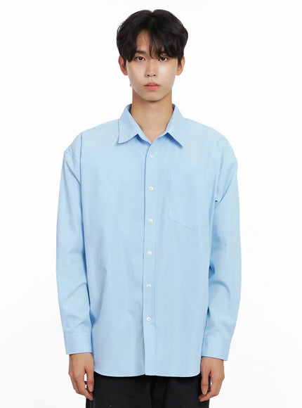 mens-classic-button-up-shirt-io517 / Light blue