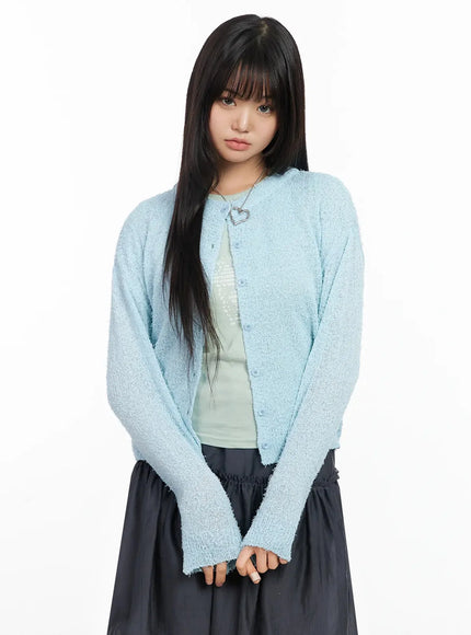 basic-crew-neck-cardigan-ia523 / Light blue