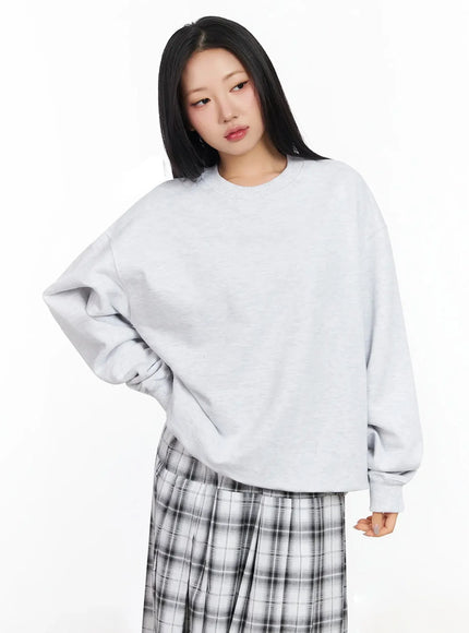 oversized-loose-fit-crewneck-sweatshirt-ia507 / Light gray