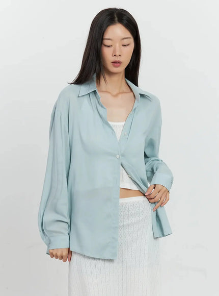 classic-long-sleeve-button-up-il528 / Mint