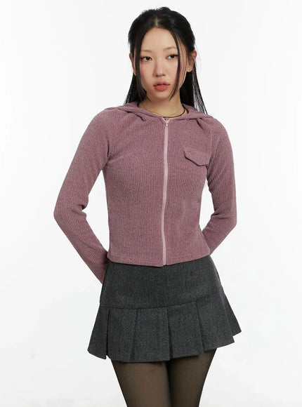 ribbed-zip-up-hoodie-id525 / Pink