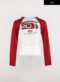 round-neck-number-graphic-streetwear-long-tee-id305 / Red