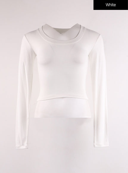 slim-fit-u-neck-crop-tee-if402 / White