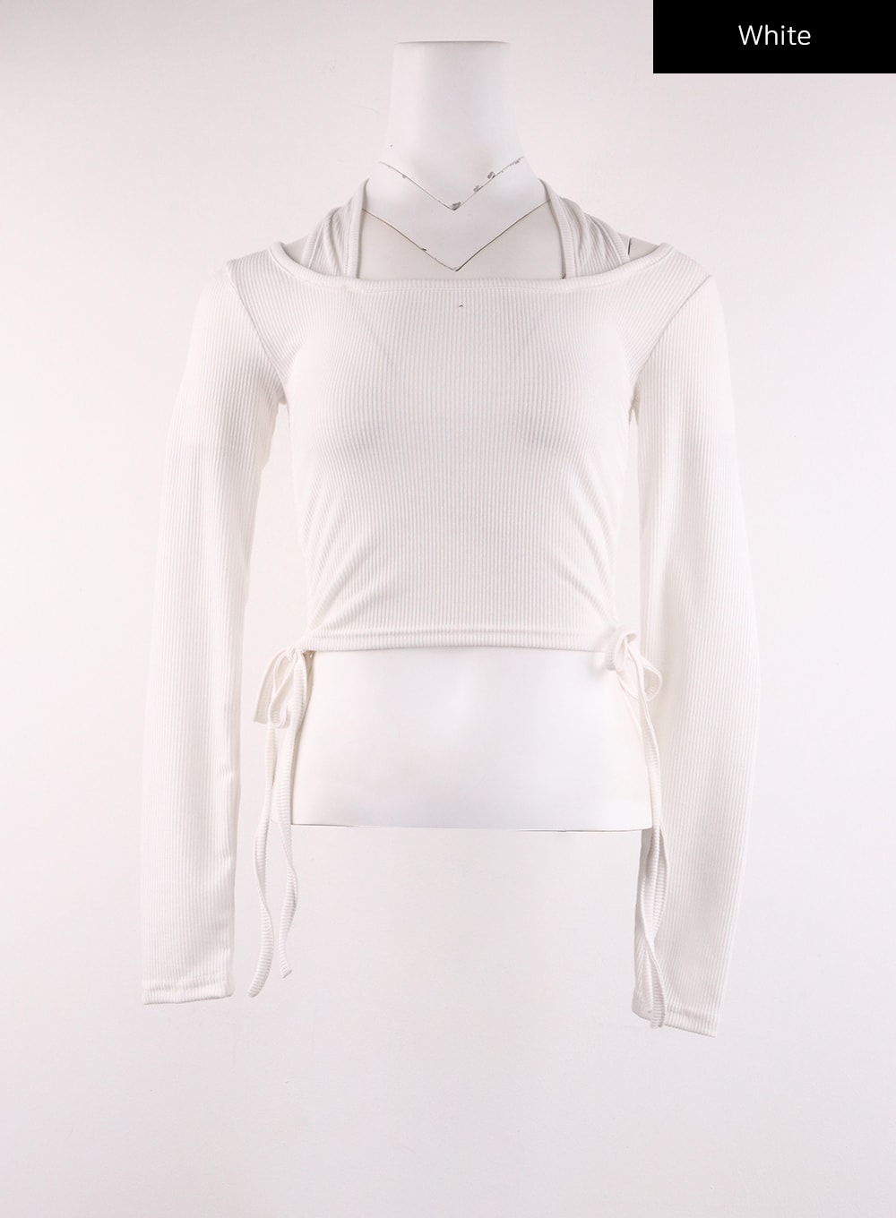 u-neck-layered-crop-top-ij430 / White