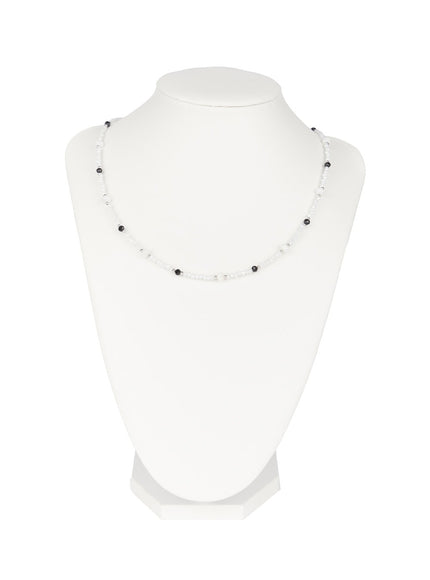 mens-beaded-charm-necklace-iy508 / White