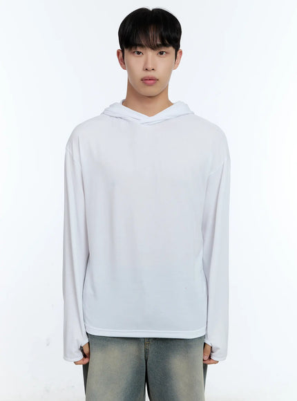 mens-layered-hoodie-tee-il517 / White