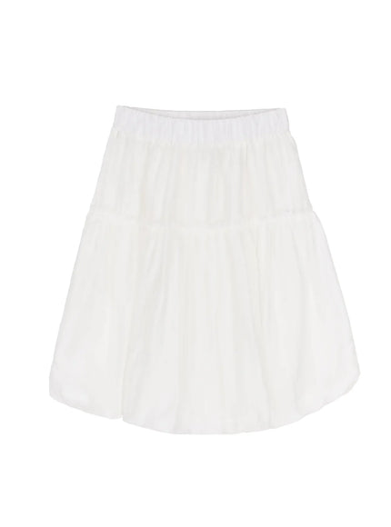 frill-balloon-midi-skirt-ia523 / White